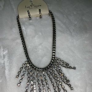 Jeweled necklace with earrings